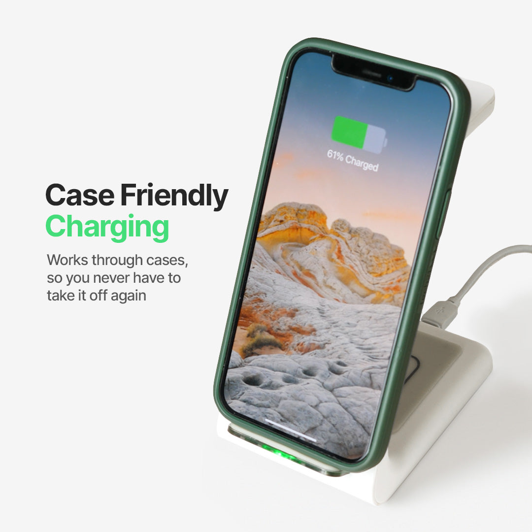 Station de recharge magnétique 3-en-1, chargeur rapide pour téléphone, montre connectée et écouteurs, recharge sans fil, noir blanc | Sansoti