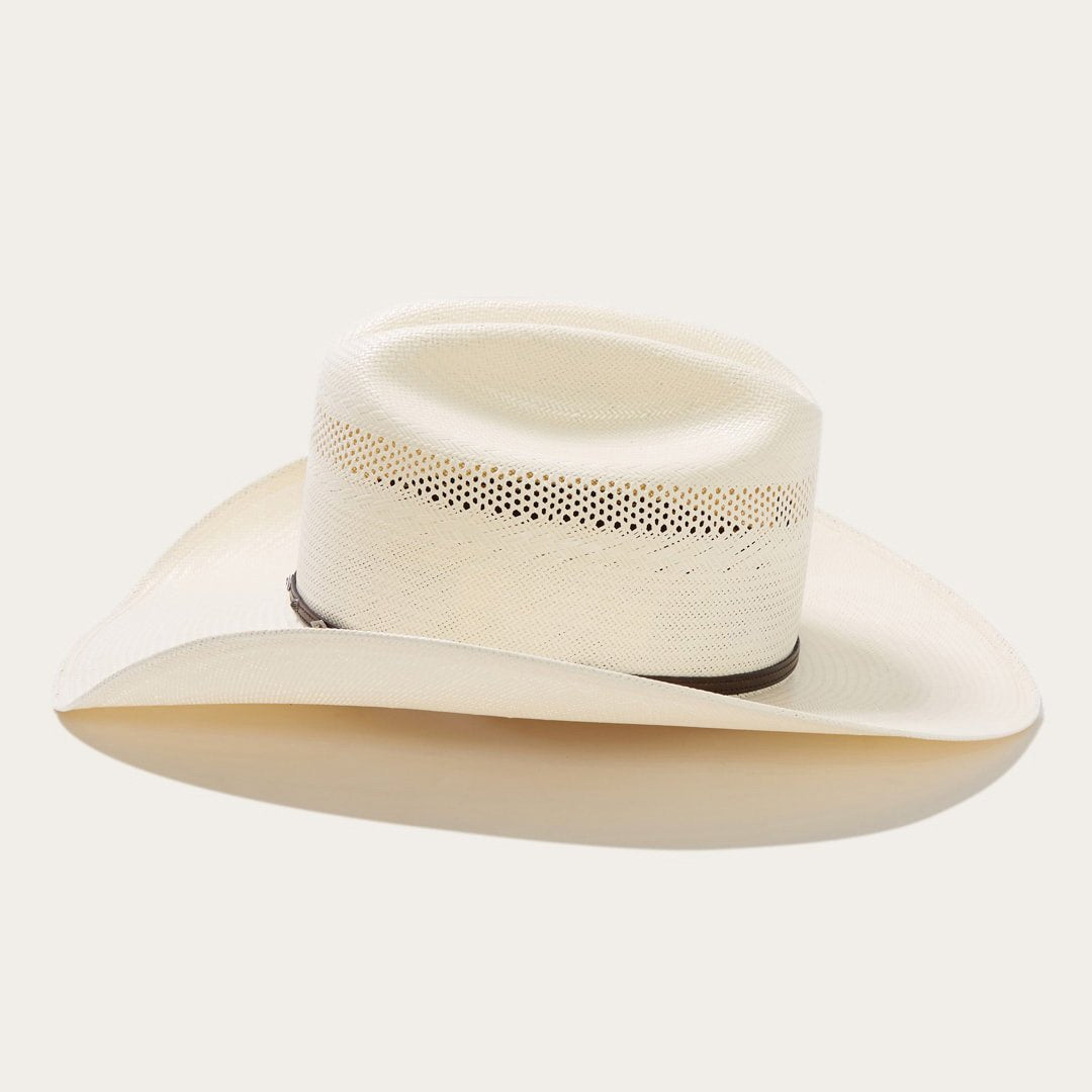 Straw Cowboy Hat with Leather Band and Metallic Accents – Adjustable 58-60 cm | Sansoti
