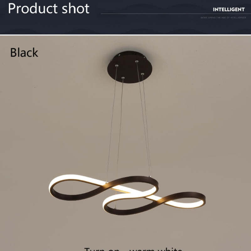 Musical Note Pendant Light Black Gold Design LED Adjustable Dining Room Living Room Modern Fixture Ambient Lighting Interior | Sansoti