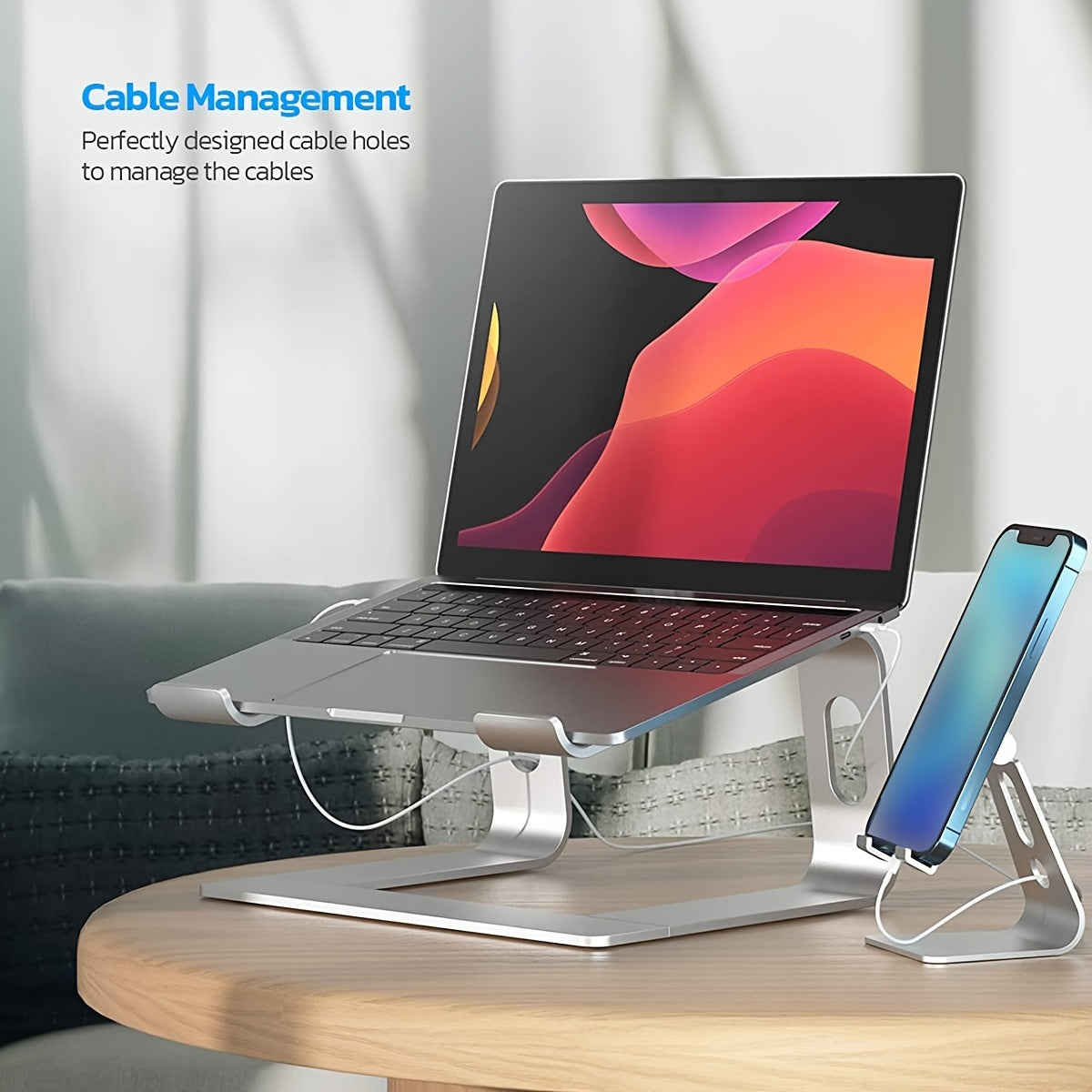 Support pour ordinateur portable en aluminium avec design ergonomique et ventilation pour bureau et télétravail | Restfield