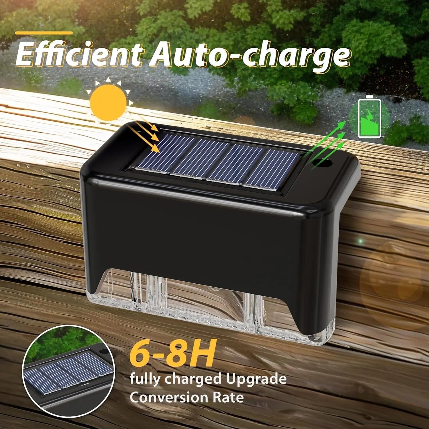 Solarlampen Buiten Set 4 Stuks ABS IP65 Warm Wit Bewegingssensor Terras Oprit Tuin Automatisch Zonne-energie Kabellos Wandlamp Buitenlamp | Sansoti