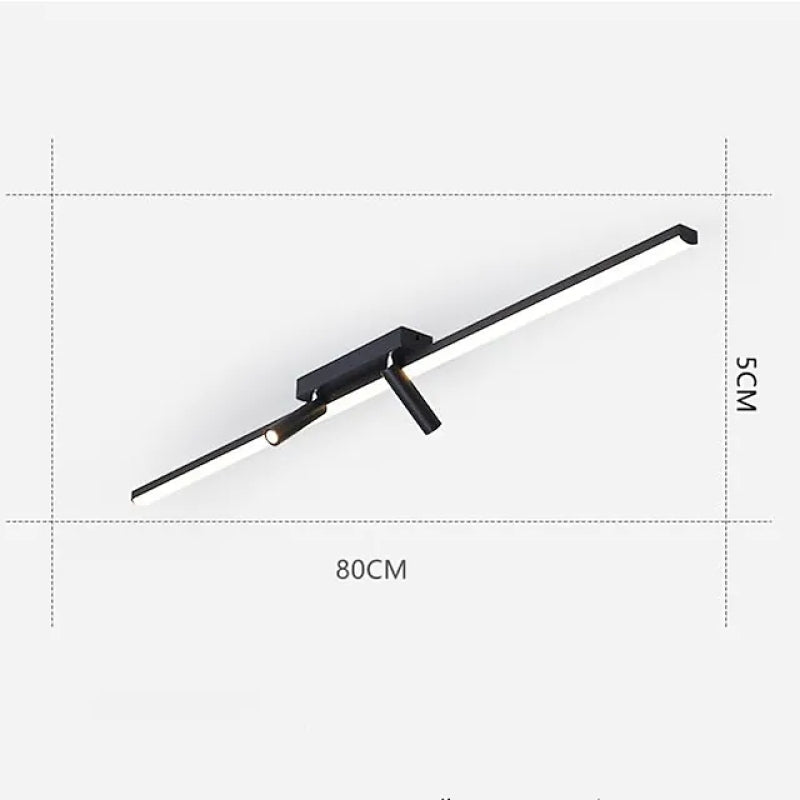 LED Ceiling Spotlight Black Metal Adjustable 2 Spots Modern Sleek Design for Office Living Room Dining Room Hallway | Sansoti