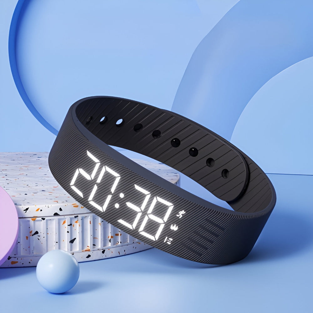 Digitaal LED Sporthorloge met Siliconen Band Waterdicht Licht Dames Heren Unisex Training Fitness Dagelijks Gebruik USB Oplaadbaar | Sansoti