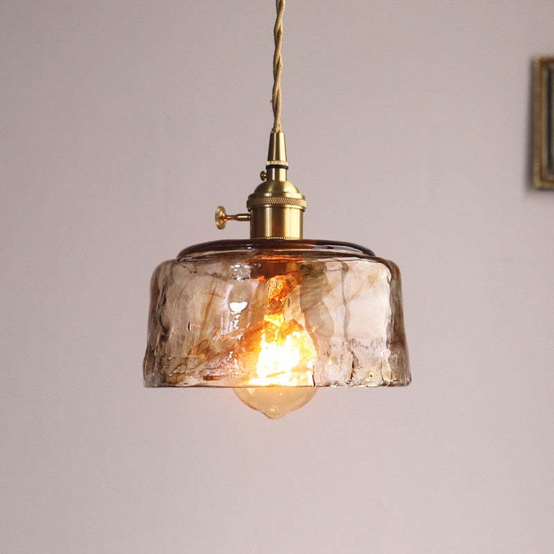 Glas-Pendelleuchte Messing Industriell Warmes Licht Wohnzimmer Esszimmer Schlafzimmer Retro-Design E27-Fassung Atmosphäre | Sansoti