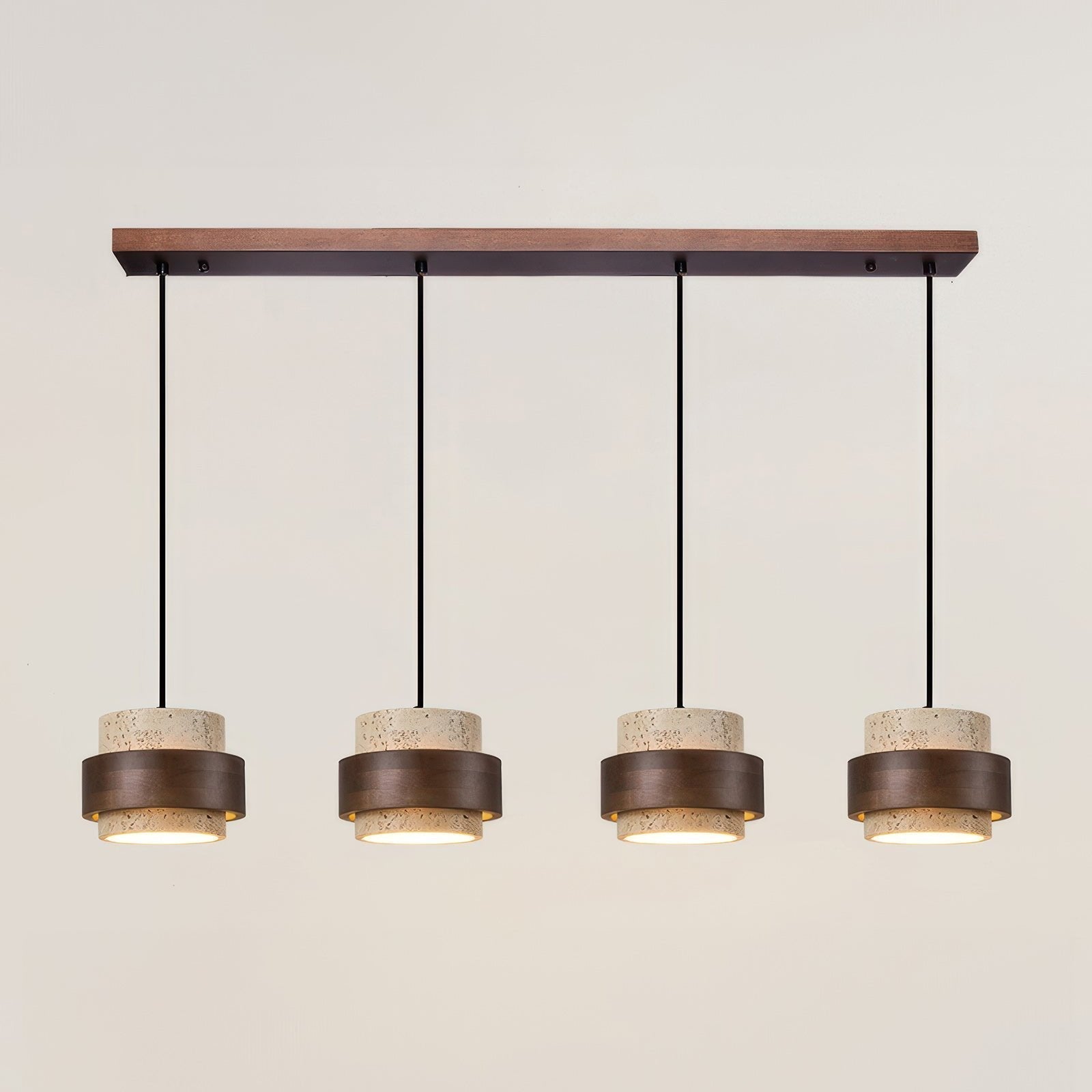 Ascend Retro Stein Wabi-Sabi Hängelampe Travertin Holz LED GX53 Esszimmer Beleuchtung Modern Minimalistisch | Restfield