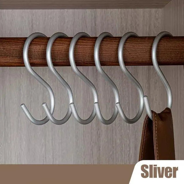 Metalen S-Vormige Kledinghangers - Set van 5 Luxe Haakhouders in Goud of Zilver voor Optimale Kledingkastorganisatie | Sansoti