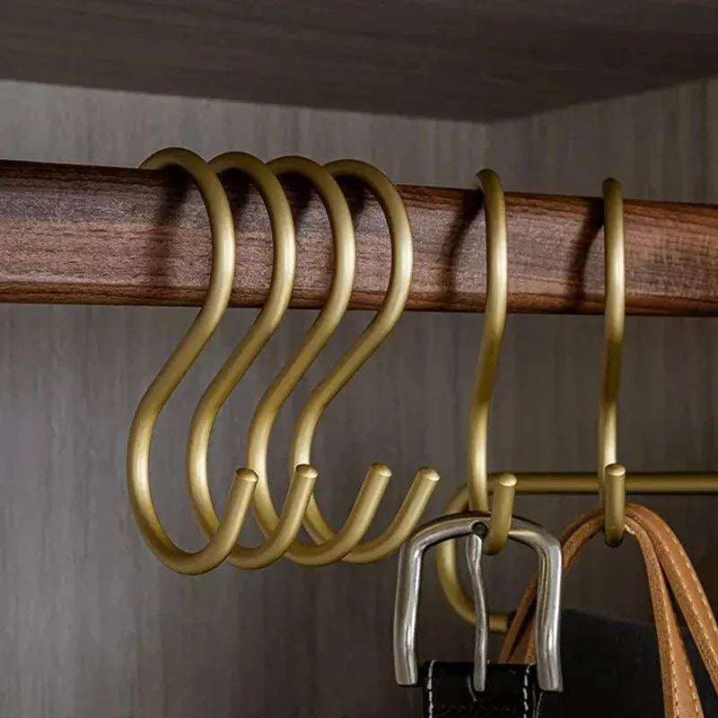 Metalen S-Vormige Kledinghangers - Set van 5 Luxe Haakhouders in Goud of Zilver voor Optimale Kledingkastorganisatie | Sansoti