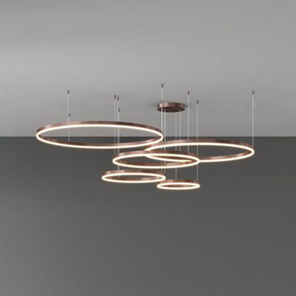 Hängeleuchte Ring LED Rund Metall Schwarz Gold Kaffee Dimmbar Wohnzimmer Schlafzimmer Esszimmer | Restfield