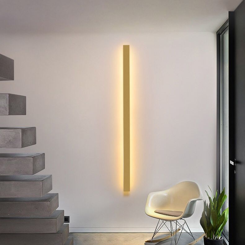 Minimalist Wall Light Metal Acrylic LED Bedroom Living Room 60-120cm Warm Cool Neutral White Linear Design | Sansoti