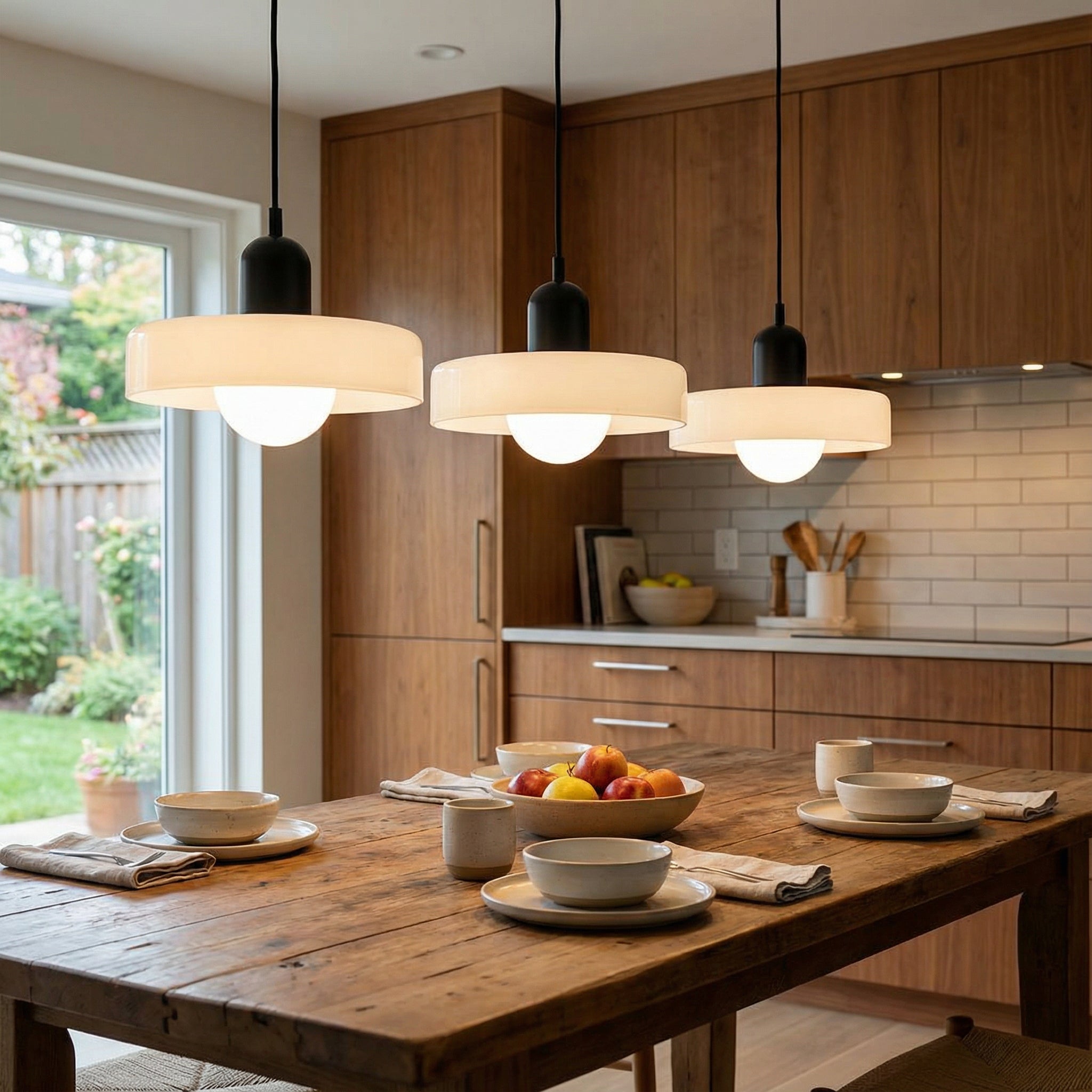 3-kops Bauhaus hanglamp glas G9 warm wit eetkamer verlichting modern design plafondlamp gekleurd glas | Sansoti