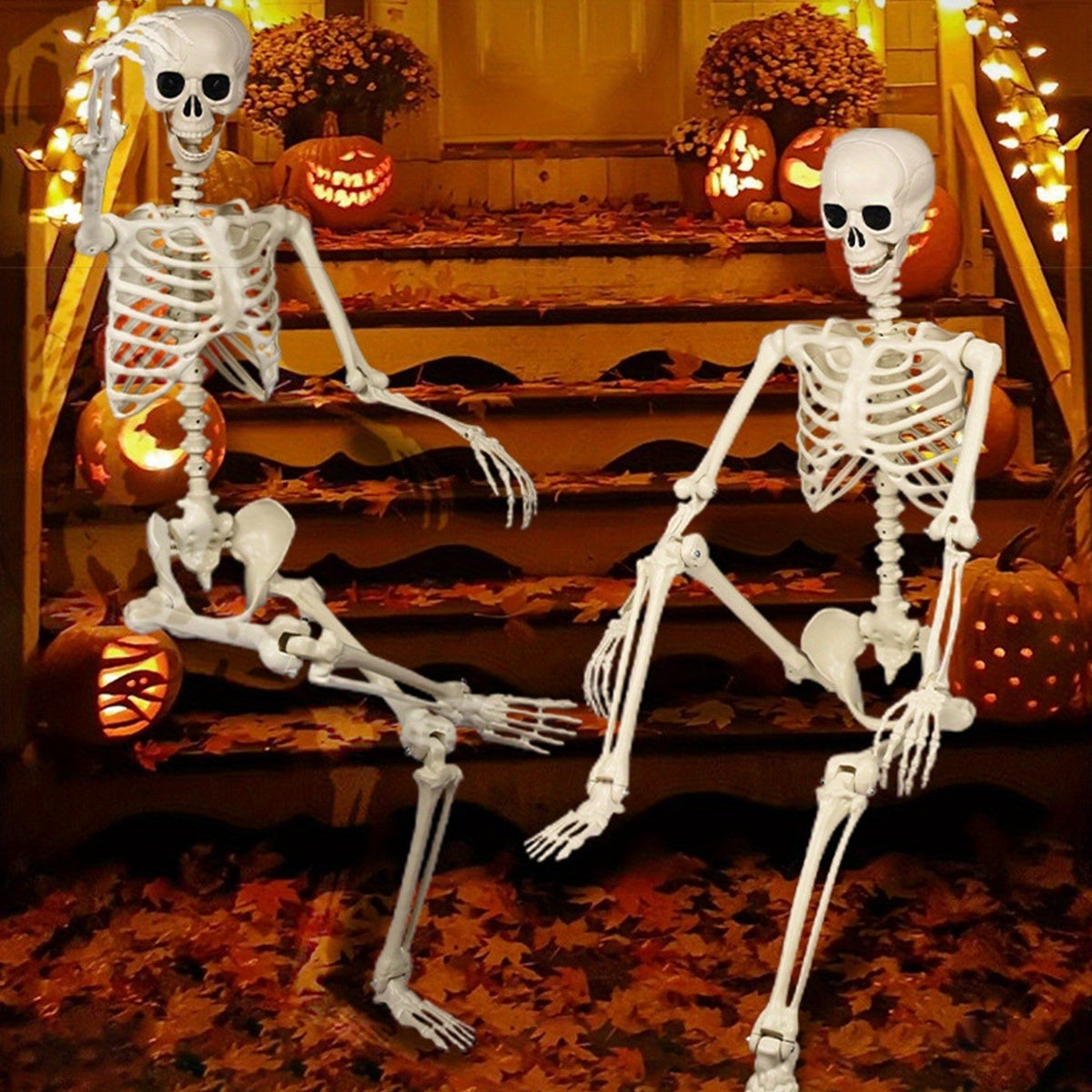 Skeletfiguur 168 cm Verstelbaar Zwart Halloween Tuindecoratie Buitenfiguur Feestdecoratie Horror Decoratie | Sansoti