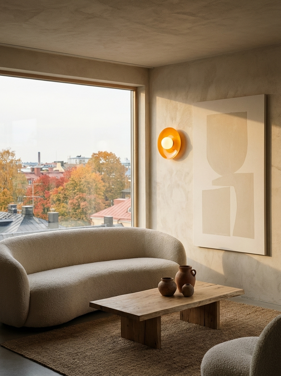 Moderne runde Deckenleuchte aus Glas und Eisen – minimalistische Designlampe für Wohn- und Schlafzimmer mit warmer Lichtfarbe | Restfield