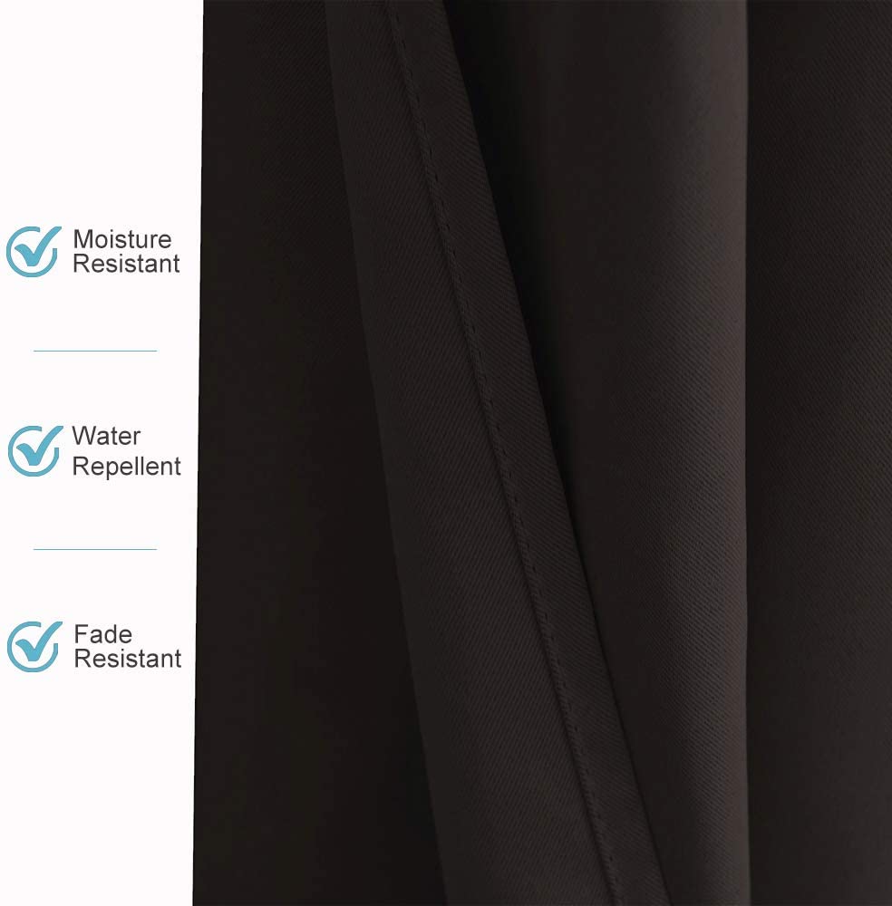 Waterproof Terrace Curtain with Eyelets – 2 Panels Outdoor Privacy UV Protection Windproof | Sansoti