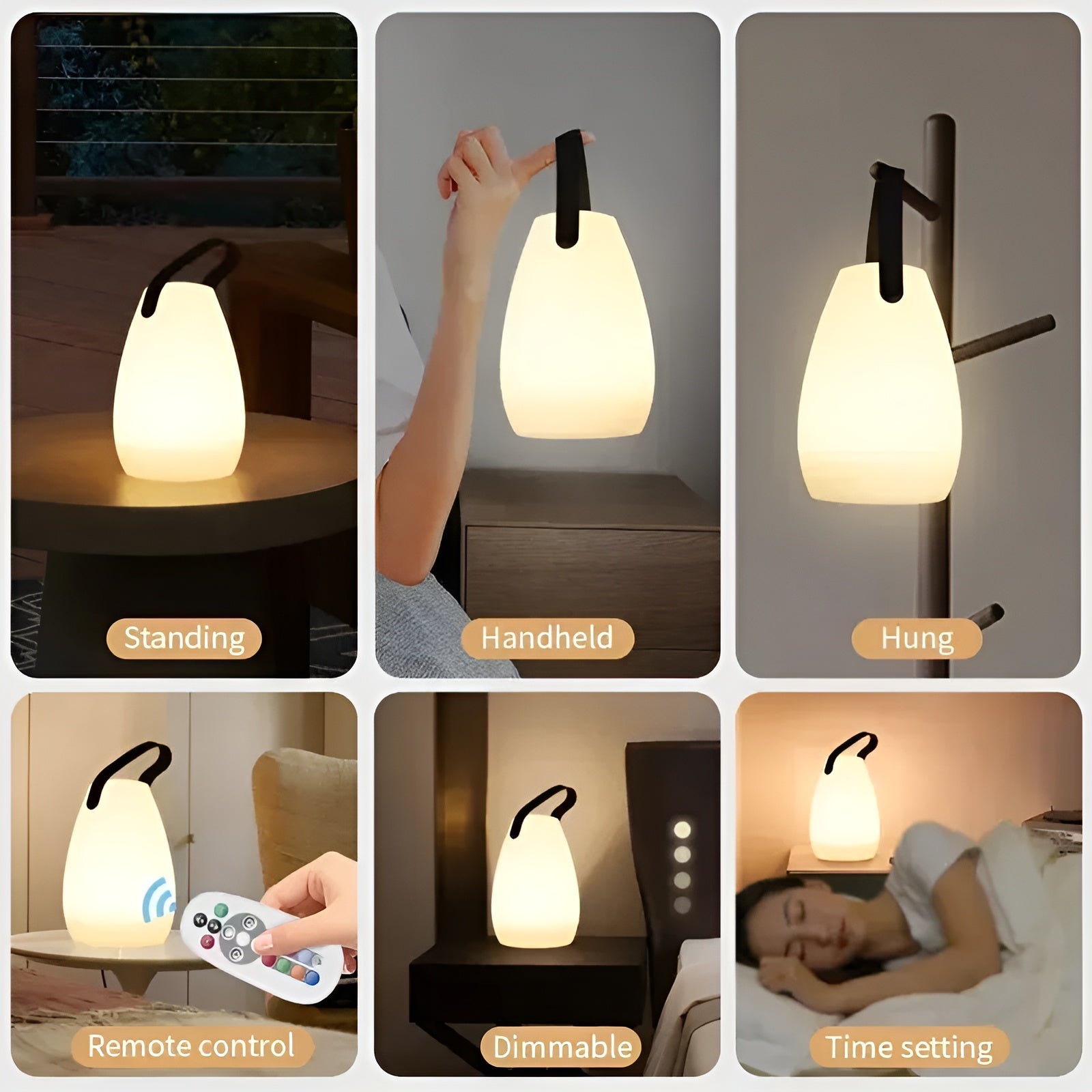 Draadloze LED Tafellamp Waterdicht RGB Dimbaar Oplaadbaar | Sansoti