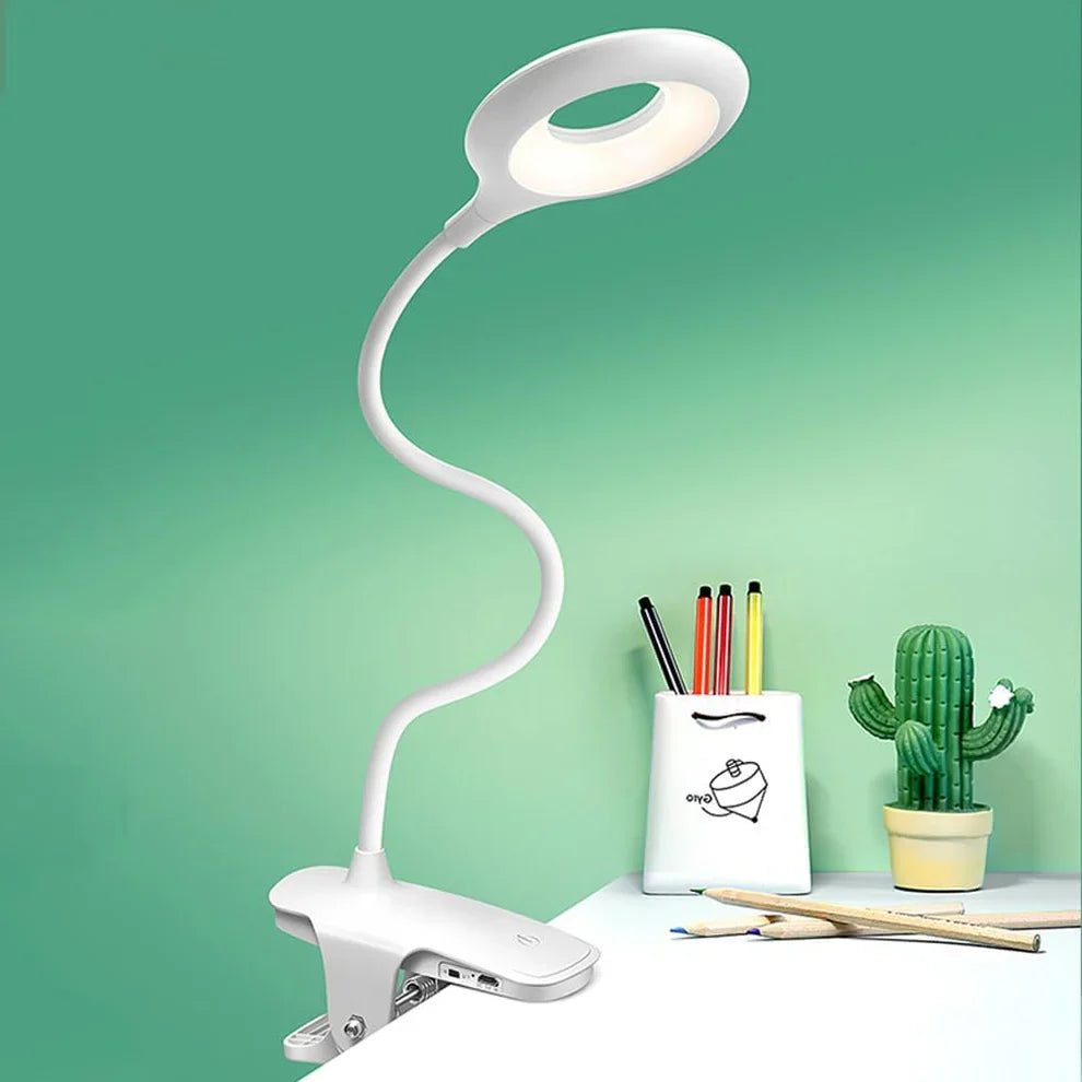 Leeslamp Clip LED Dimbaar USB Oplaadbaar Flexibel Zwanenhals Bed Bureau Reizen | Sansoti