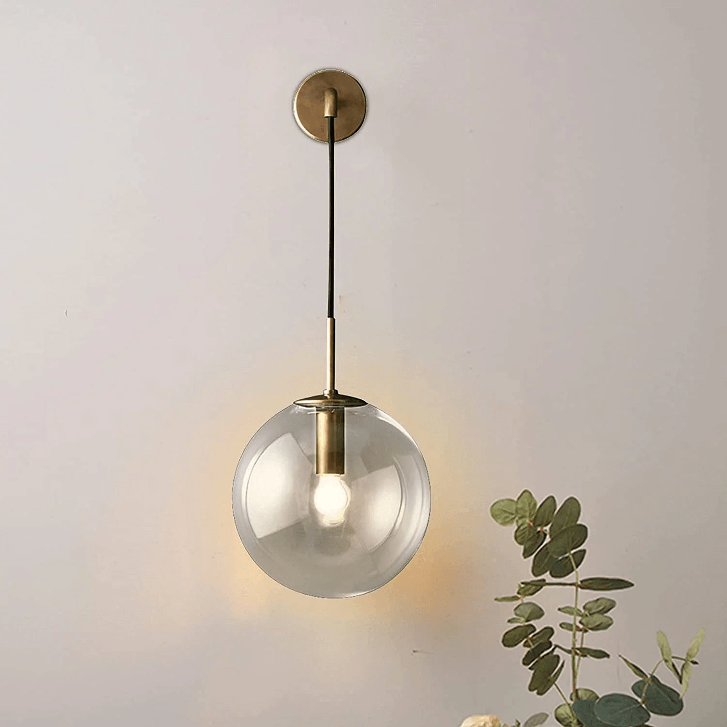 Glazen Wandlamp met Metalen Armatuur – Moderne Wandverlichting voor Hal, Slaapkamer en Woonkamer | Sansoti