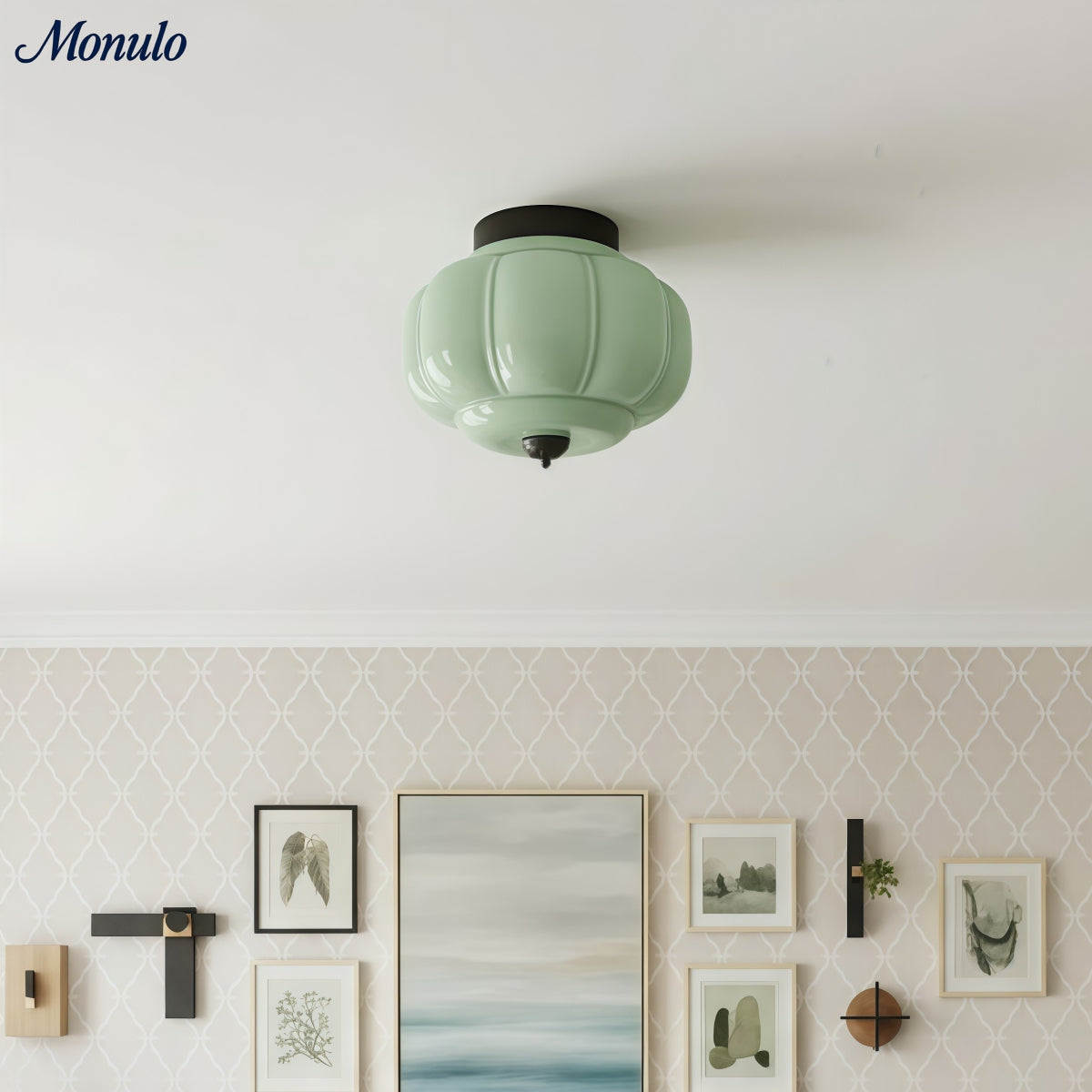 Retro Plafondlamp met Melkglazen Kap – Verfijnde Semi-Flush Mount Verlichting voor Moderne Interieurs | Sansoti