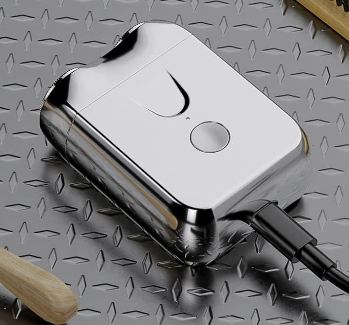 Kompakter elektrischer Rasierer mit Dual-Rotationssystem Wasserdicht USB-C-aufladbar Nass- und Trockenrasur Reiseformat | Sansoti