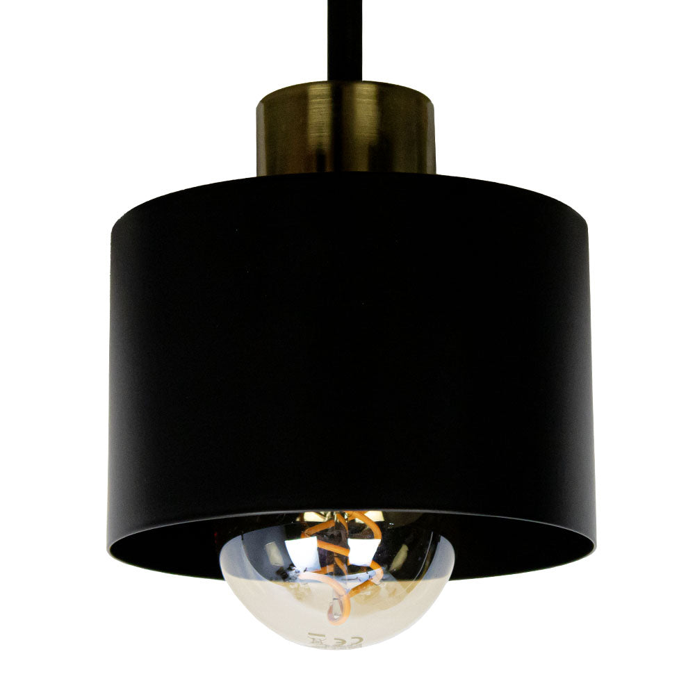 Plafondlamp 3 Lichts Zwart Goud Metaal E27 Ø30cm Modern Design | Sansoti