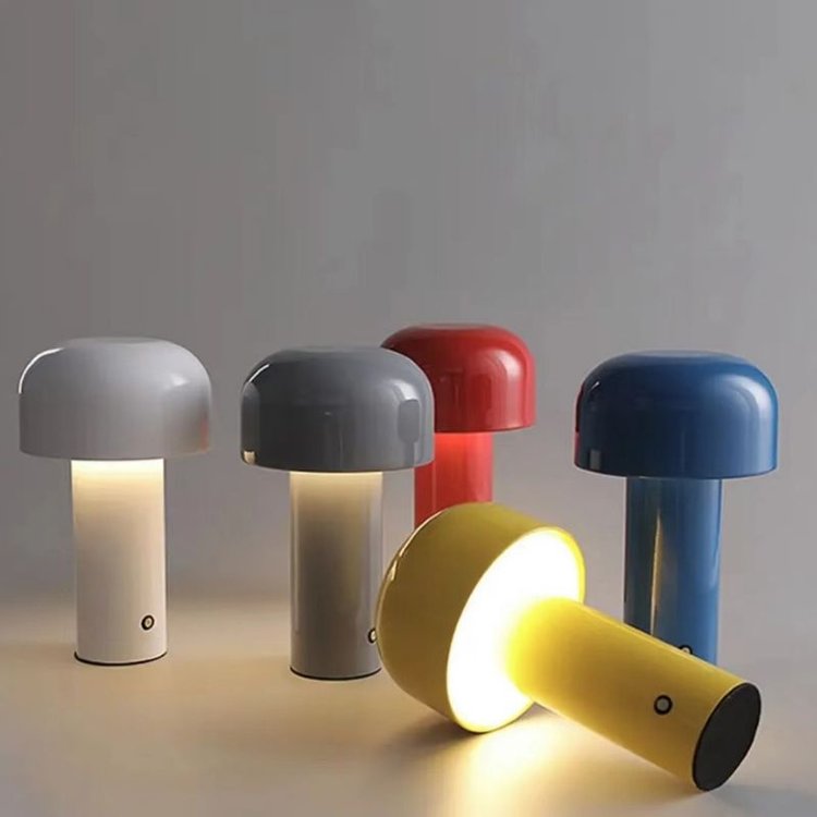 Paddenstoel Tafellamp Oplaadbaar | Draadloze LED Sfeerverlichting met Dimfunctie voor Binnen & Buiten | Sansoti