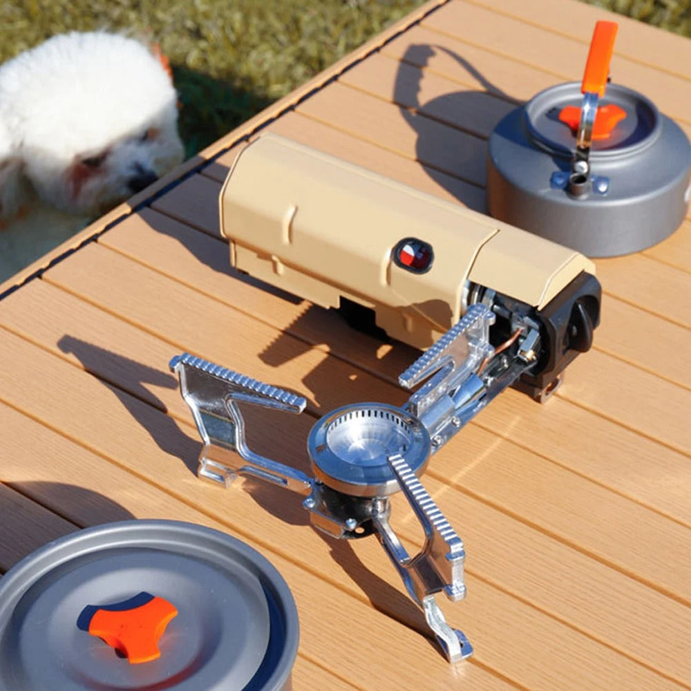 Draagbaar Campingfornuis voor Warme Maaltijden Onderweg – Compact en Opvouwbaar Kookstel – Ideaal voor Kamperen Wandelen Picknick – Aluminium Butaan Propaan Camping Kooktoestel | Sansoti