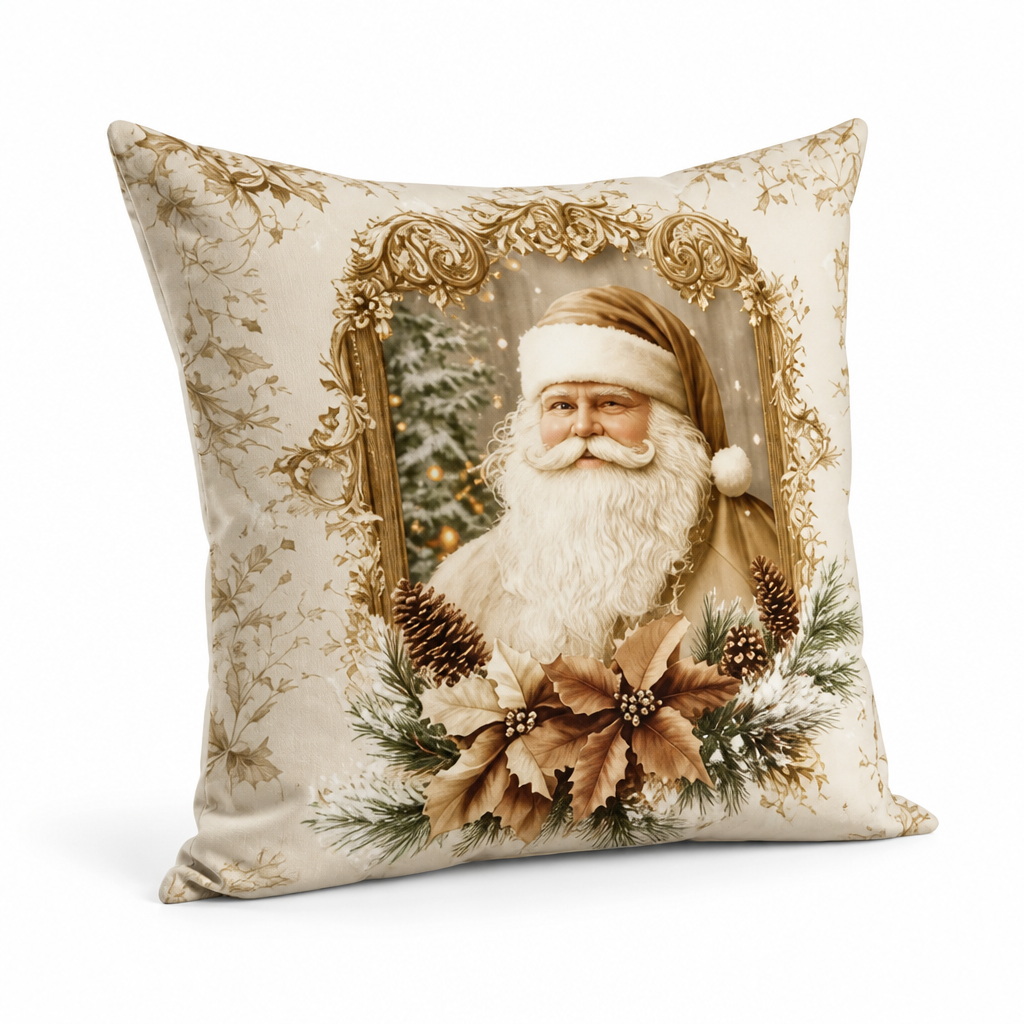 Samt-Kissenbezug mit festlichem Motiv 45×45 cm Gold Baumwoll-Polyester Reißverschluss Quadratisch Dekorativ für den Innenbereich | Sansoti