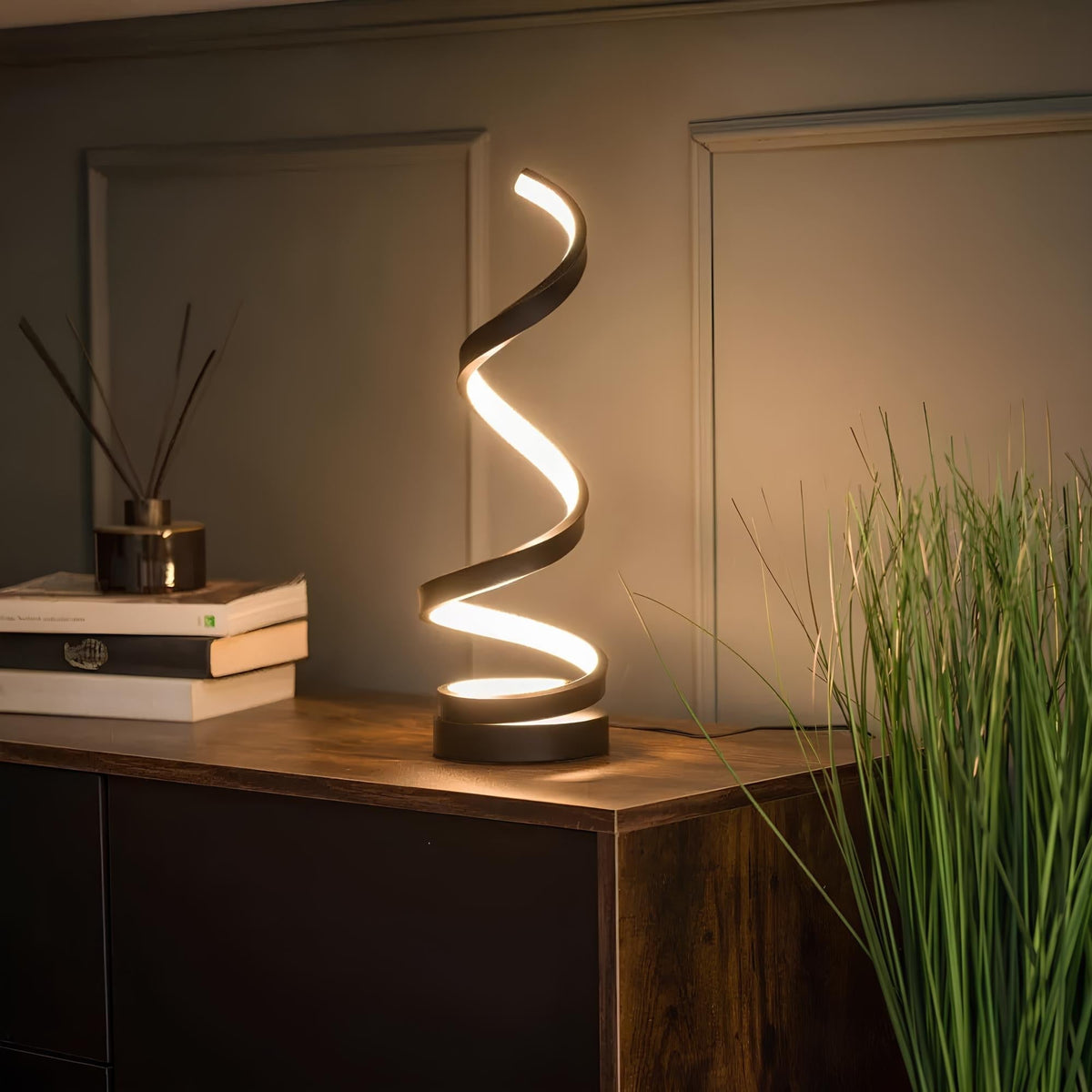 Tafellamp Spiraalvorm Metaal Dimbaar 3 Lichtkleuren Warm Neutraal Koud Wit Moderne Sfeerlamp Bureaulamp | Sansoti