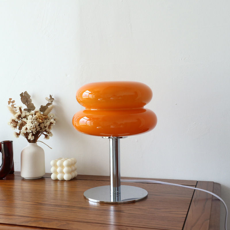 Tischleuchte Glas Ei Italienischer Designer Design LED Dimmbar Schlafzimmer Wohnzimmer Arbeitszimmer Stimmungslicht Drehknopf Eisen Glas