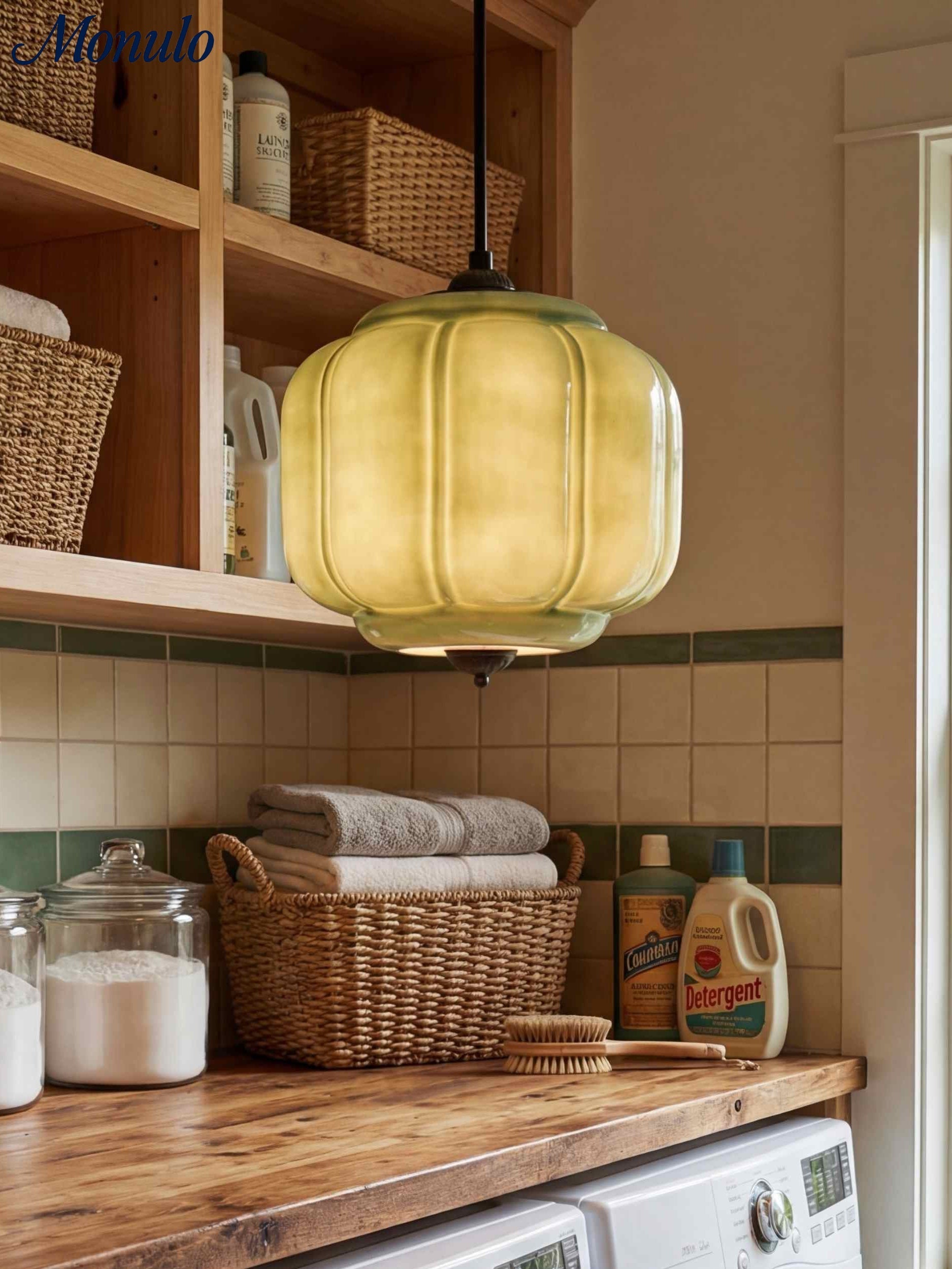 Vintage Kroonluchter met Crèmekleurige Glazen Kappen – Hanglamp in Retro-Stijl voor Eetkamer & Woonkamer | Sansoti