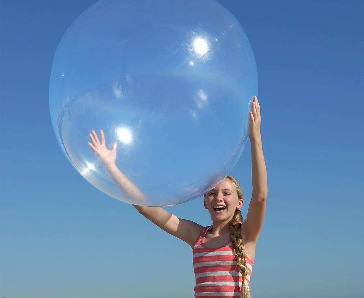 Aufblasbarer transparanter Spielball aus TPR, 60 cm, wasserfestes Outdoor-Spielzeug für Kinder, Sommer, Trampolin, Pool | Sansoti