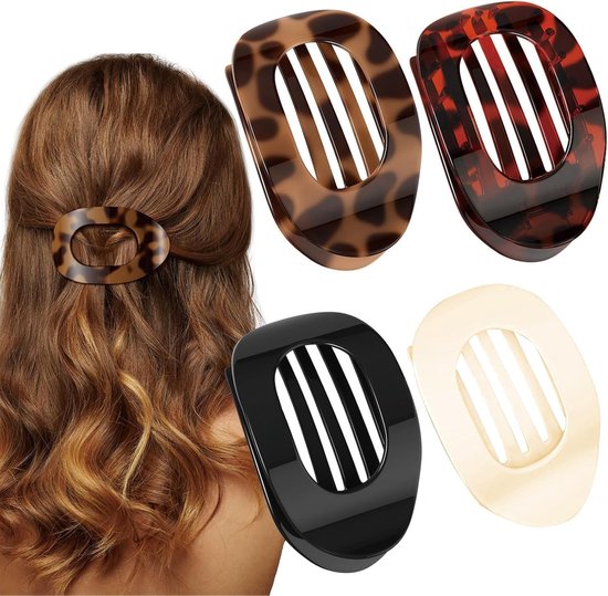 Platte Haarclips Set van 4 – Comfortabel Ontwerp Zonder Drukpunten | Sansoti