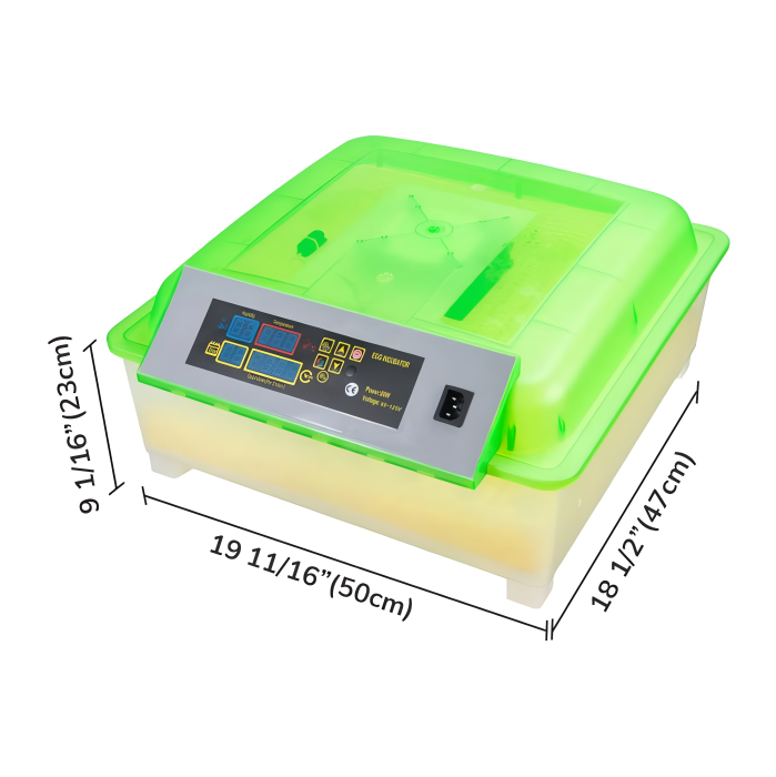 Brutmaschine für 56 Eier mit digitaler Temperaturregelung, automatischer Wendefunktion und LED-Display für die Heimzucht | Sansoti