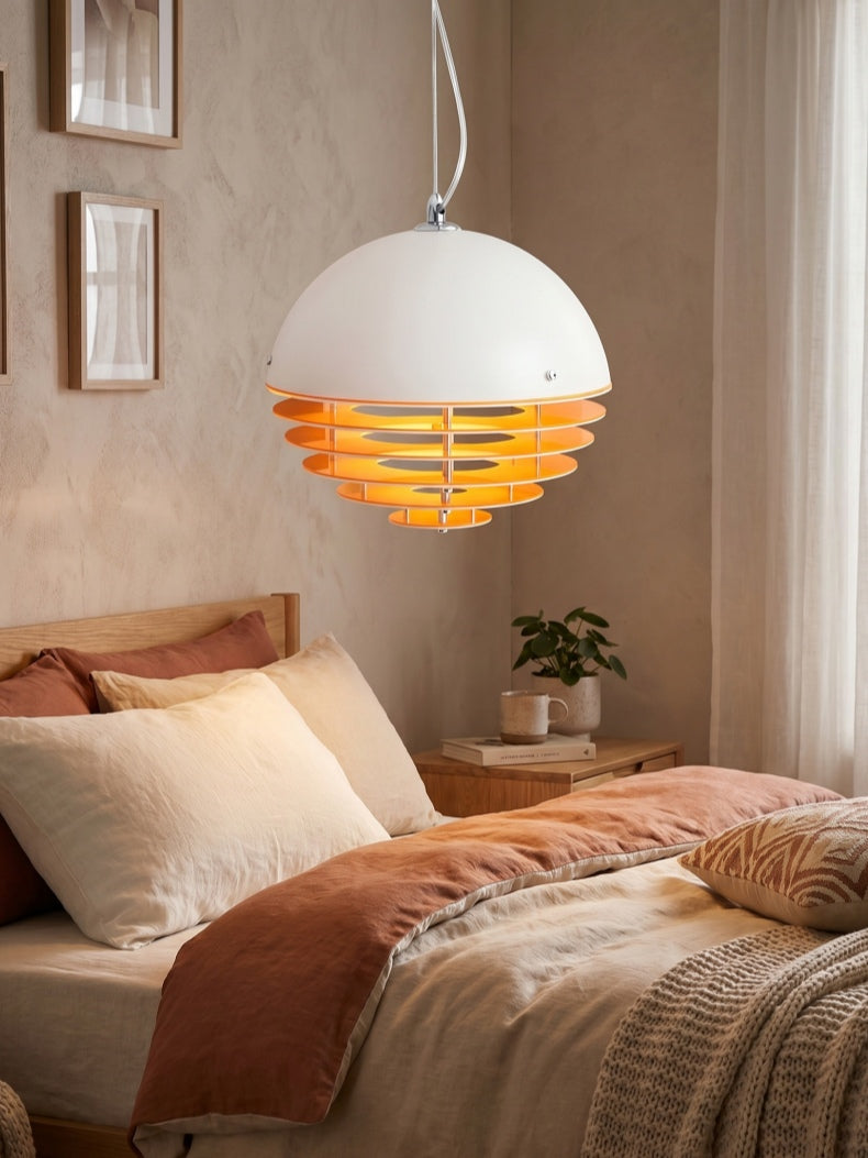 Stijlvolle Hanglamp Bauhaus Design Oranje-Wit Sfeerverlichting voor Moderne Interieurs | Sansoti