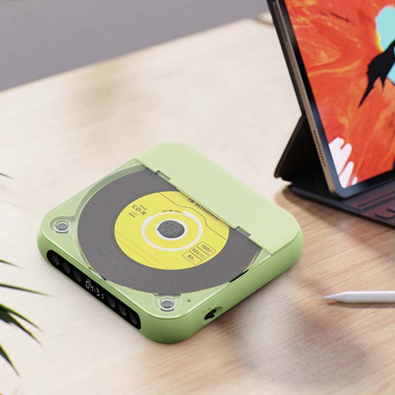 Tragbarer CD-Player mit Bluetooth 5.3, wiederaufladbarem 2000mAh Akku, Typ C USB, MP3, CD-R, CD-RW Unterstützung, kompaktes Design mit 3.5mm Anschluss | Restfield