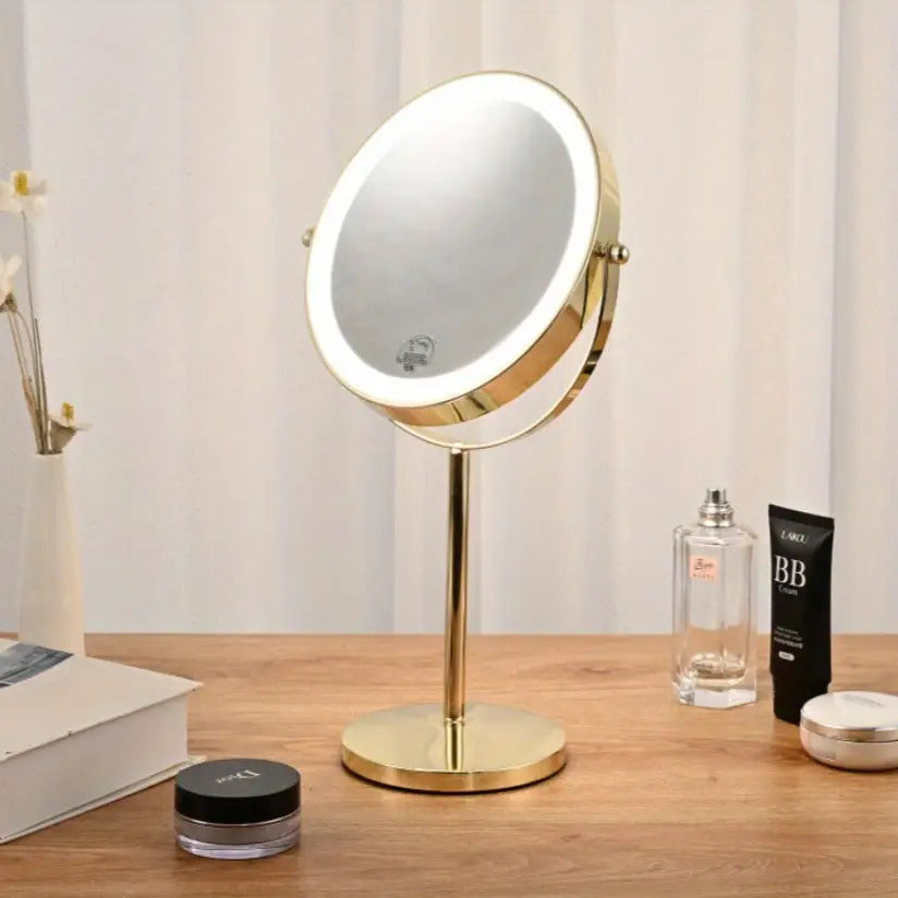Illuminated Cosmetic Mirror 20cm with 10x Magnification USB Rechargeable LED Lighting for Perfect Makeup | Sansoti