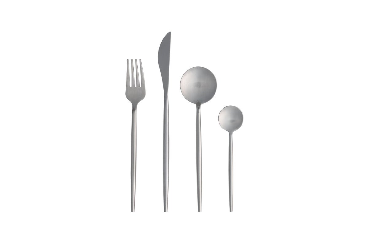 Bestekset 24 Delig Rvs Zilver Modern Tafelbestek Glanzend | Sansoti