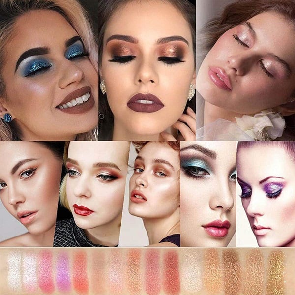 10-Kleurige Glitteroogschaduw Palet – Hoogglans Shimmer Poeder Make-up voor Glamoureuze Oogmake-up – Intense Pigmentatie | Sansoti