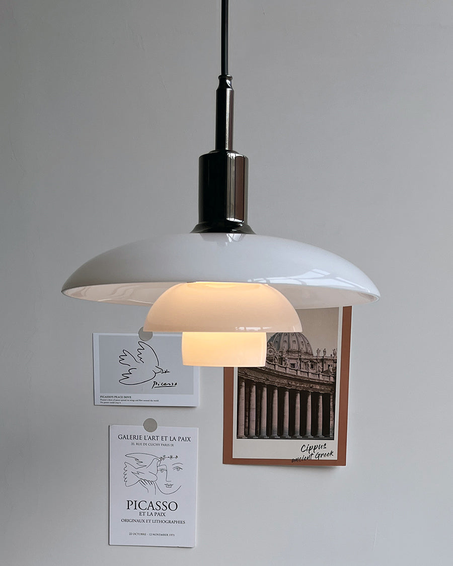 Hanglamp Glas Rond Scandinavisch Wit LED Woonkamer Eetkamer Slaapkamer Modern | Sansoti