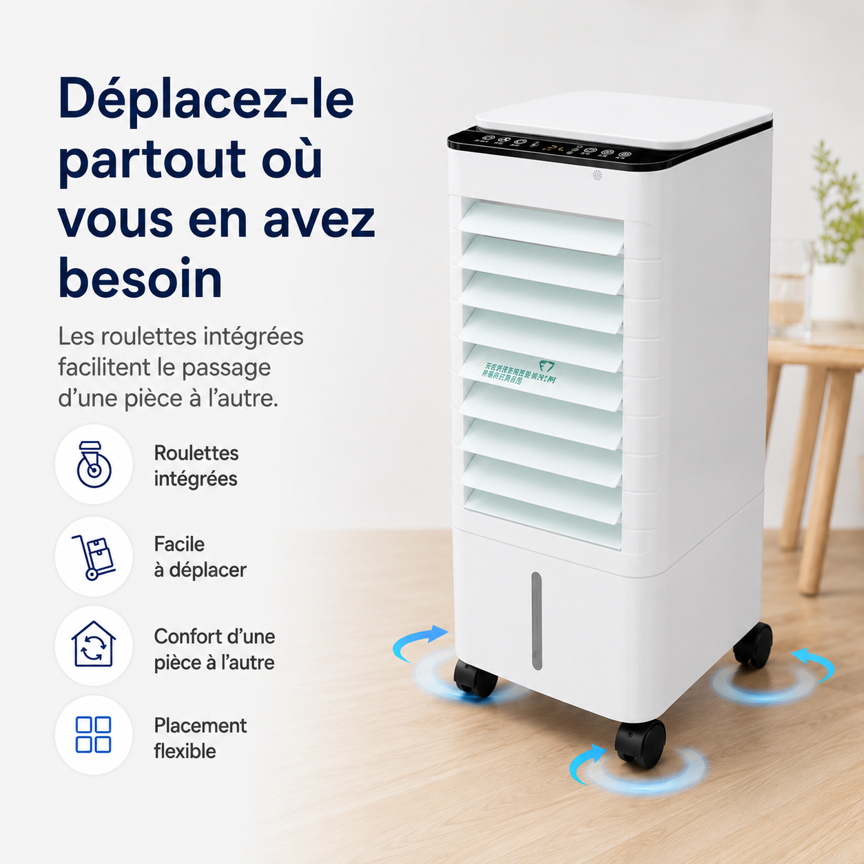 Draagbare Mobiele Aircooler 3-in-1 met 7L Watertank en Afstandsbediening – Energiezuinige Luchtbevochtiger met Timer voor Thuis en Kantoor | Sansoti