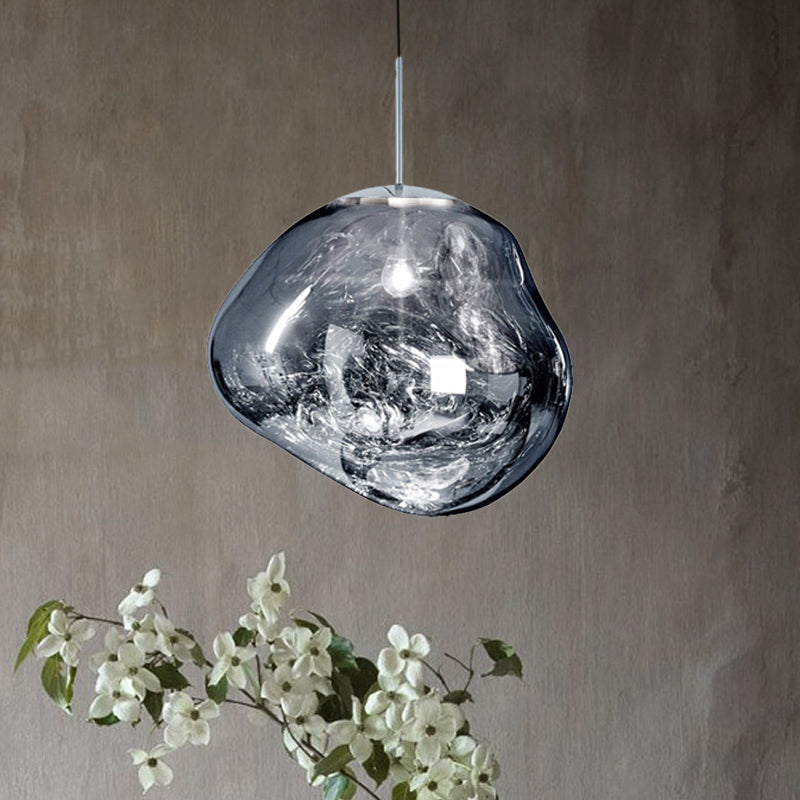 Glazen Hanglamp Rond Metalen Kap Eetkamer Plafondverlichting Moderne Woonkamer E27 Fitting Scandinavisch | Sansoti