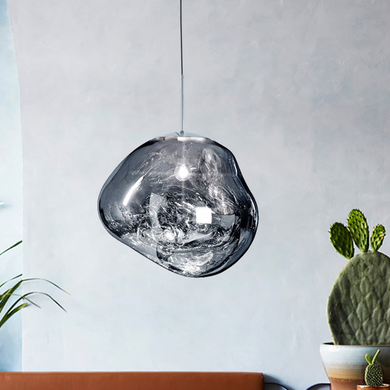 Glazen Hanglamp Rond Metalen Kap Eetkamer Plafondverlichting Moderne Woonkamer E27 Fitting Scandinavisch | Sansoti