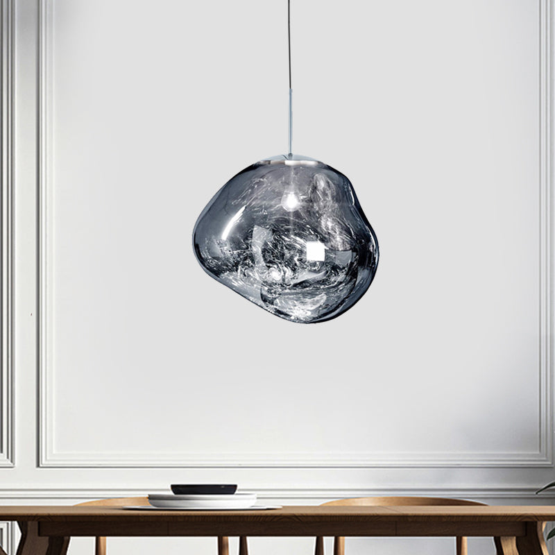 Glazen Hanglamp Rond Metalen Kap Eetkamer Plafondverlichting Moderne Woonkamer E27 Fitting Scandinavisch | Sansoti