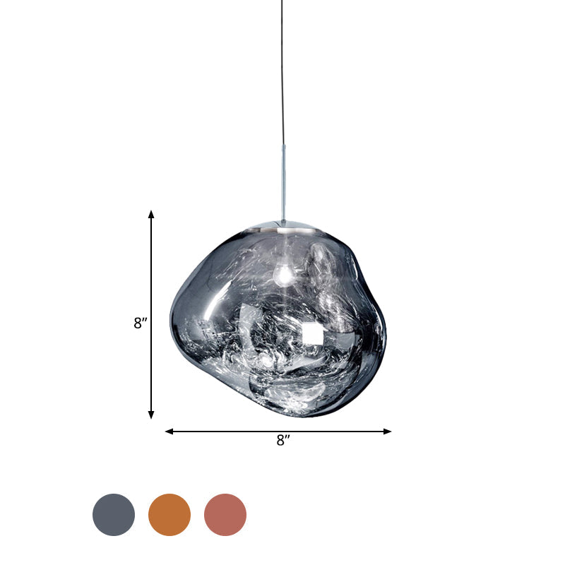 Glazen Hanglamp Rond Metalen Kap Eetkamer Plafondverlichting Moderne Woonkamer E27 Fitting Scandinavisch | Sansoti