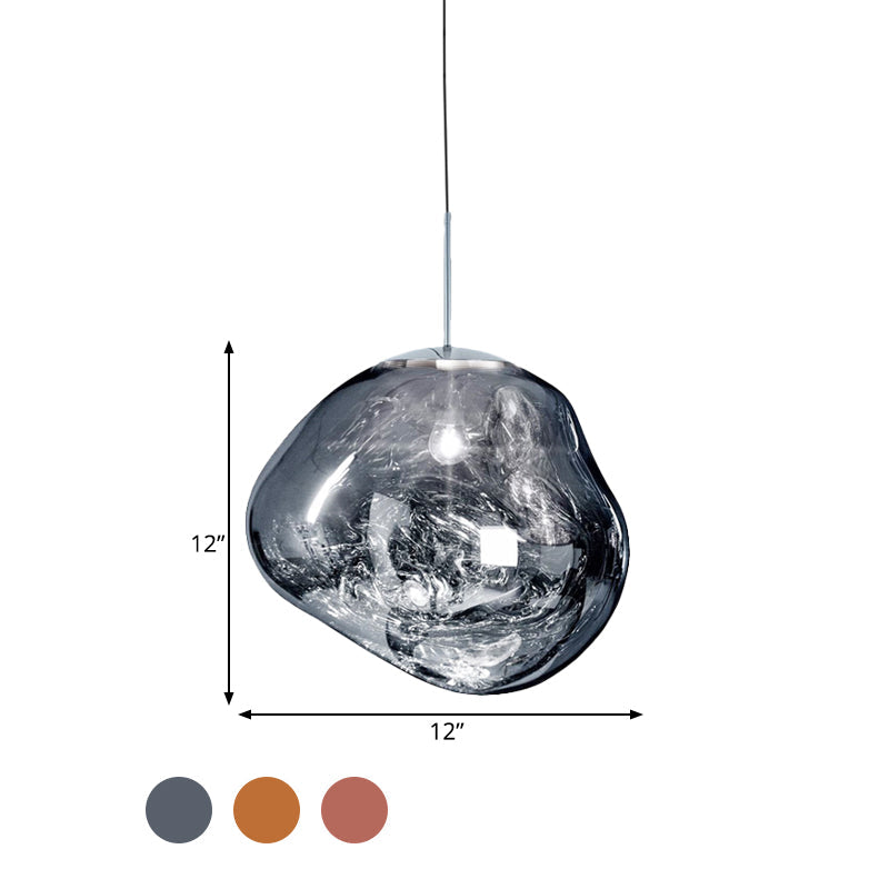 Glazen Hanglamp Rond Metalen Kap Eetkamer Plafondverlichting Moderne Woonkamer E27 Fitting Scandinavisch | Sansoti
