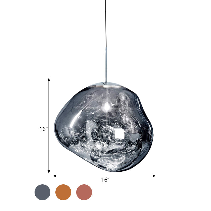 Glazen Hanglamp Rond Metalen Kap Eetkamer Plafondverlichting Moderne Woonkamer E27 Fitting Scandinavisch | Sansoti
