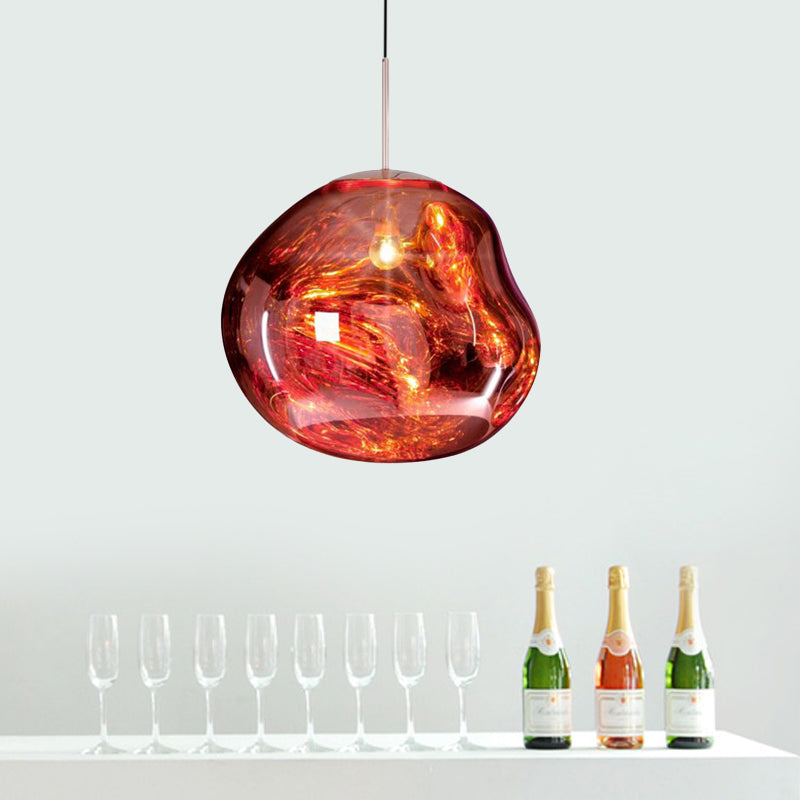 Glazen Hanglamp Rond Metalen Kap Eetkamer Plafondverlichting Moderne Woonkamer E27 Fitting Scandinavisch | Sansoti