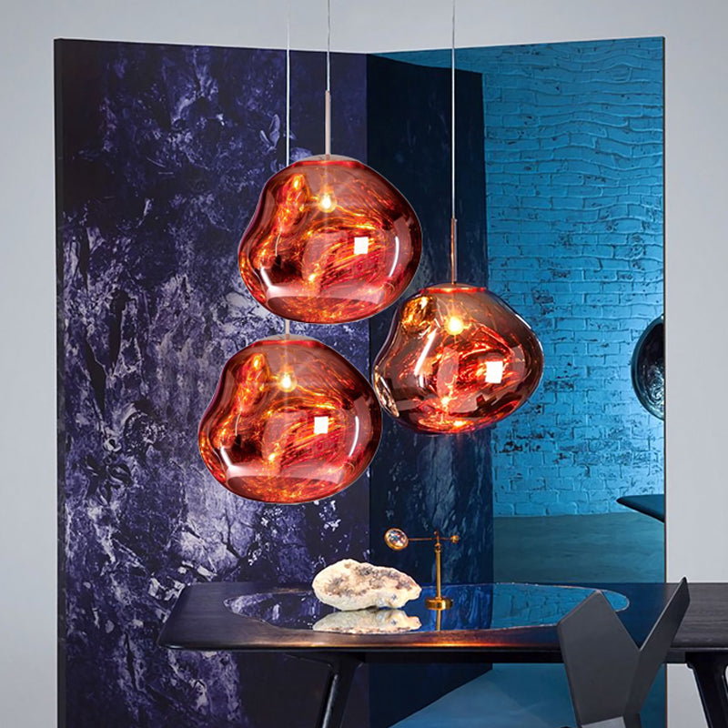 Glazen Hanglamp Rond Metalen Kap Eetkamer Plafondverlichting Moderne Woonkamer E27 Fitting Scandinavisch | Sansoti