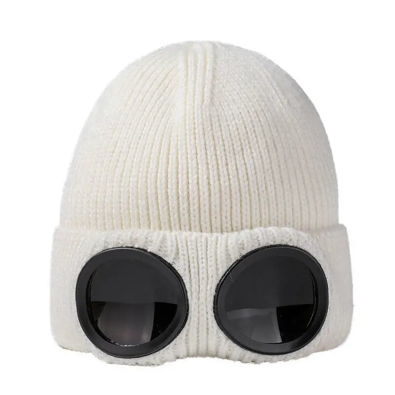Bonnet d’hiver tricoté avec masque de ski intégré, unisexe, chaud, doublure polaire, coupe-vent, pour le ski, le snowboard et les activités de plein air | Sansoti