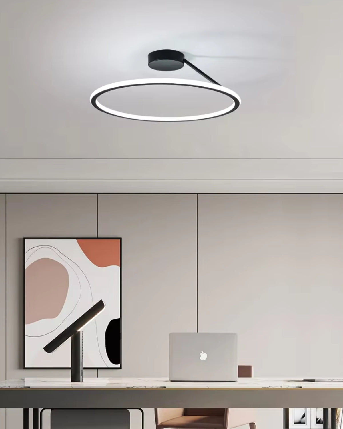 Moderne Plafondlamp Ring Minimalistisch Design Zwart Wit Goud S M L Dimbaar LED Sfeerverlichting Woonkamer Slaapkamer Eetkamer Scandinavische Stijl | Sansoti