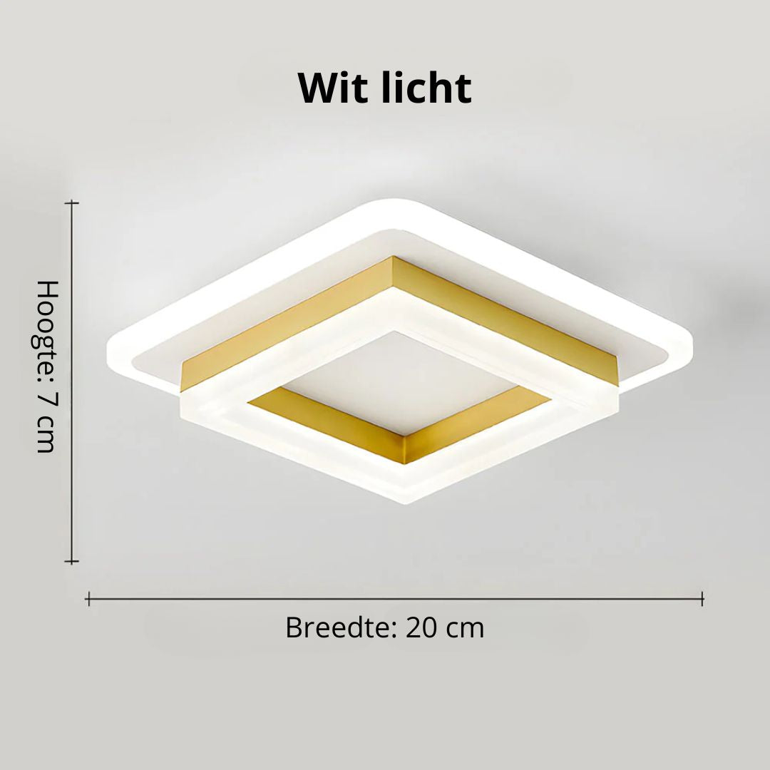 Vierkante LED Plafondlamp 1920 Lumen Zwart Wit Slaapkamer Hal Woonkamer Moderne Plafonnière Geometrisch Design Verlichting Binnen | Sansoti